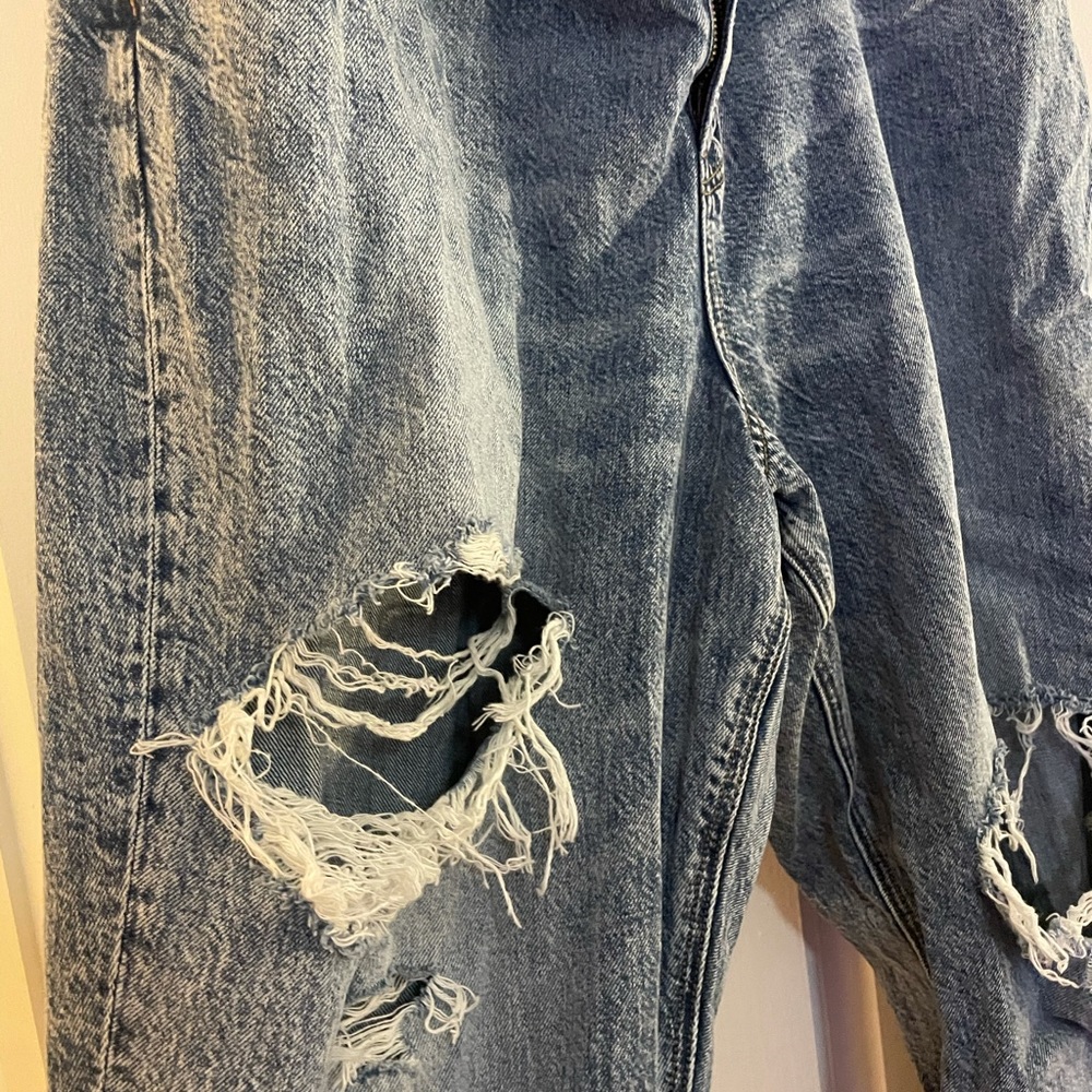 American Eagle Distressed Curvy Mom Jean